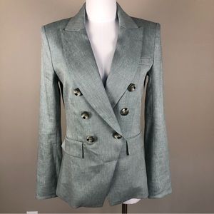 VERONICA Beard Miller Dickey jacket blazer double breasted sea glass 4